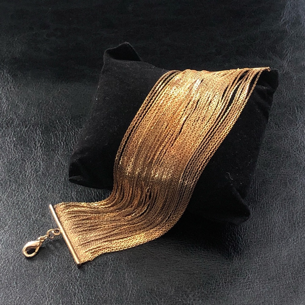 Vintage Signed VCLM Liquid Gold Tone Bracelet